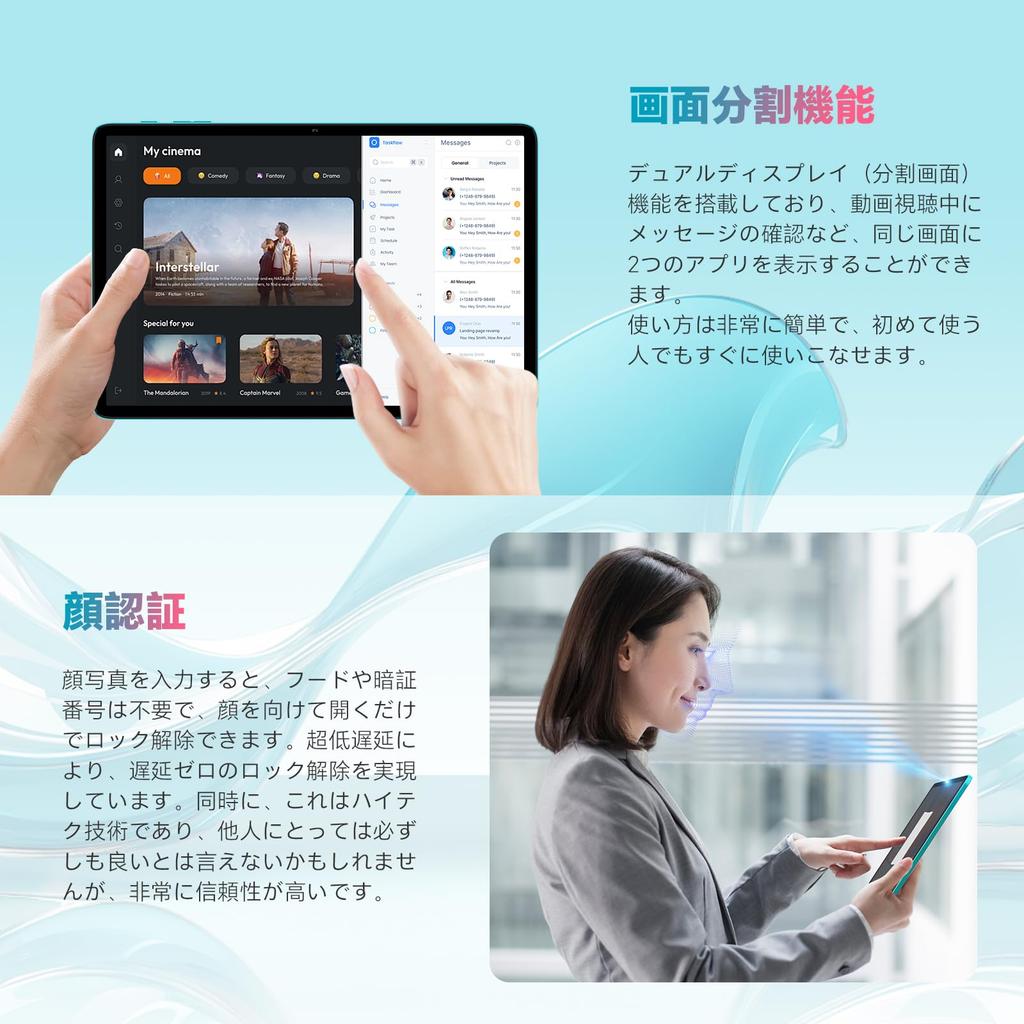 TECLAST P30 Android 16 Tablet with 12GB 128GB 1TB TF CPU Widevine L1 GMS Face Wireless Instruction Manual Full Metal Blue 10-inch Wi-Fi, RAM, ROM,