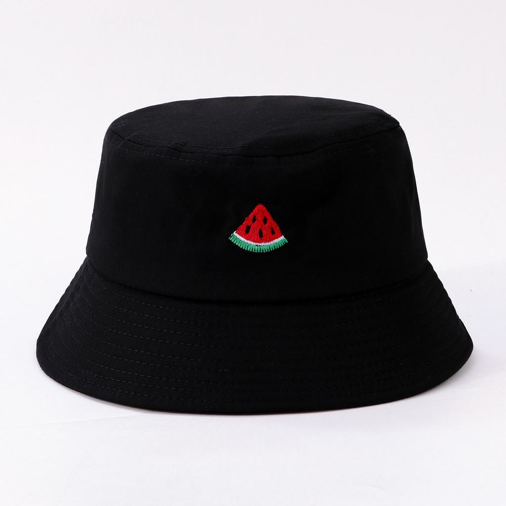 Watermelon Embroidery Fisherman's Hat Unisex Outdoor Sports Cap All-Season Style for Men And Women