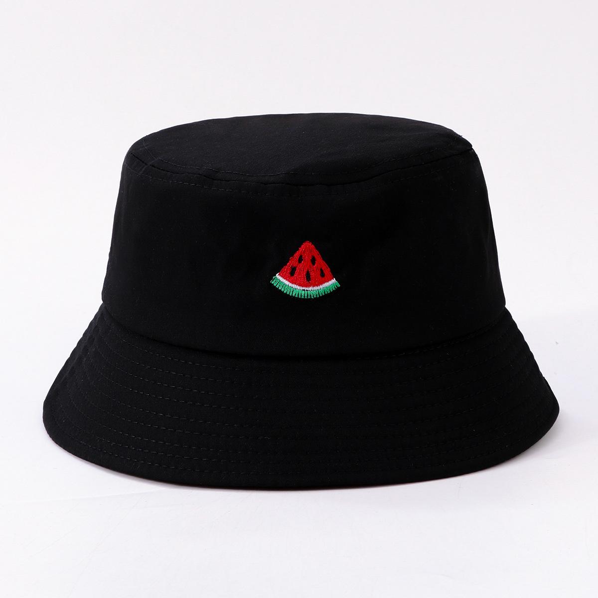 

Watermelon Embroidery Fisherman s Hat Unisex Outdoor Sports Cap All-Season Style for Men And Women 54-58cm чорний