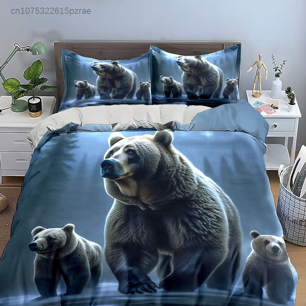Bear Family Figurine Set Multiple Sizes Kid's And Adults' Bedroom Exquisite 3PC Bedding Set, Gift