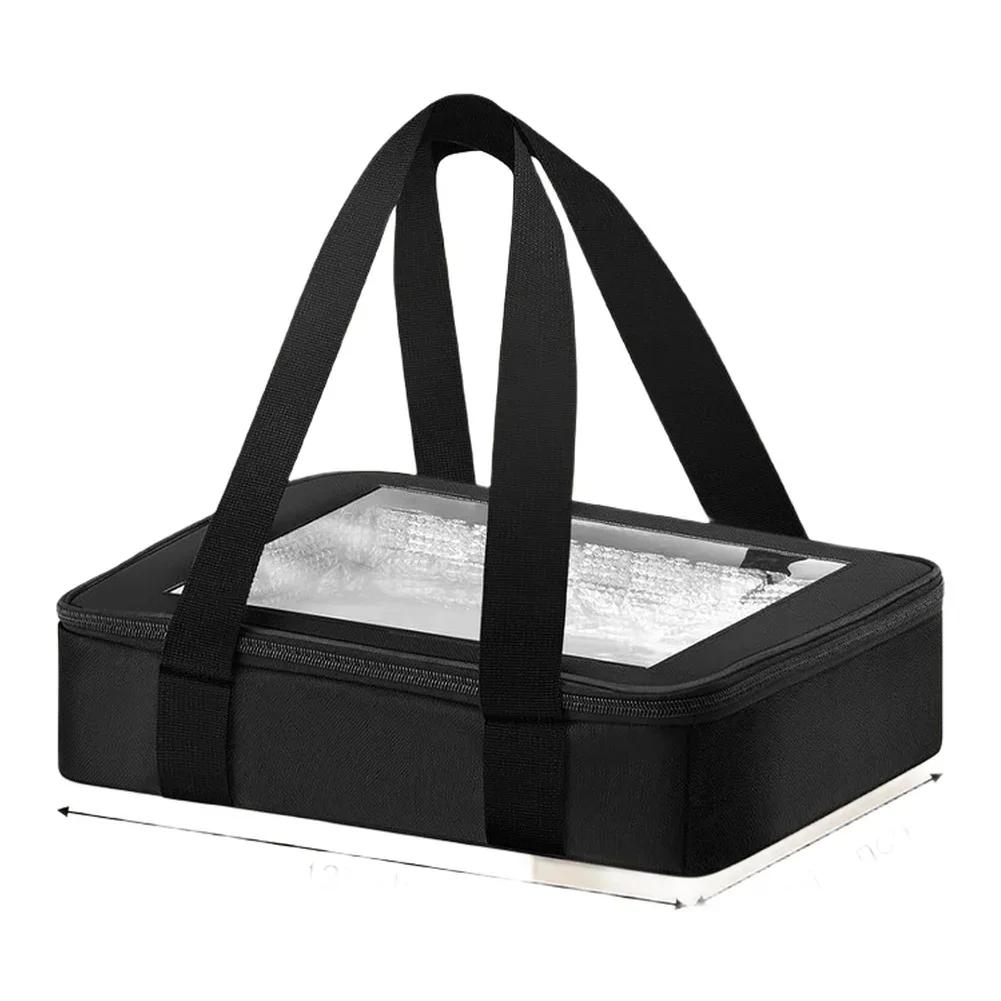 

Складывающаяся термосумка для еды с крышкой, держателем для алюминиевого лотка, ручкой 33*27*7 см, термосумка, сумки для инструментов для барбекю China Mainland