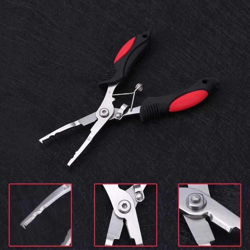 Curved Mouth Fishing Pliers Long Nose Stainless Steel Lure Fishing Tong Professional Multifunction Fishing Scissors