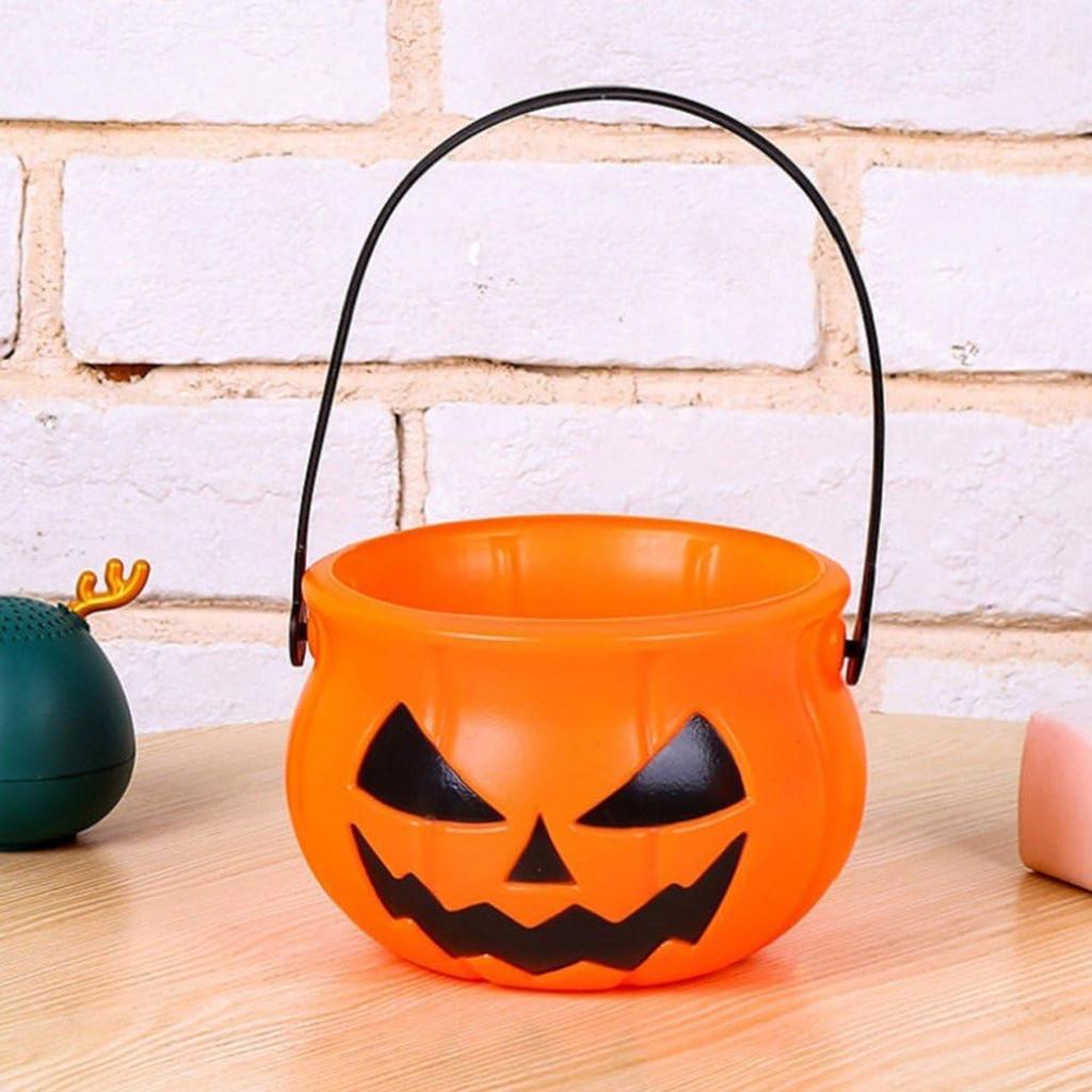 Halloween Pumpkin Bucket Portable Candy Jar With Lid(Five-piece Pumpkin Bucket)