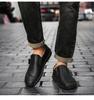 Men's Autumn Casual Leather Slip-On Shoes, Large Size, Soft Sole, Non-Slip, Hand-Stitched, Side Zipper