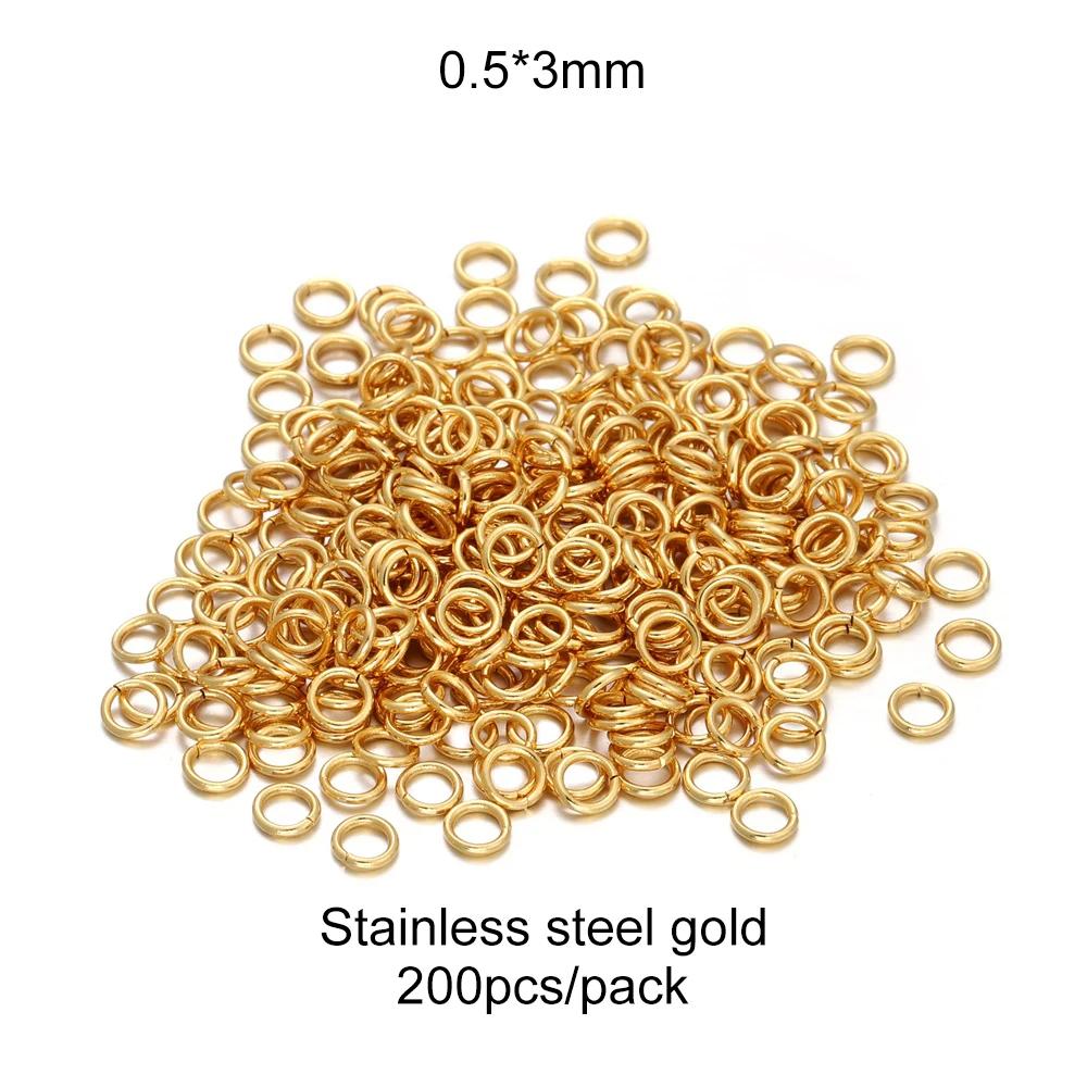 200pcs High Quality Gold Rhodium Jump Rings For DIY Jewelry Making Supplies Findings and Necklace Earring Repairs Accessories