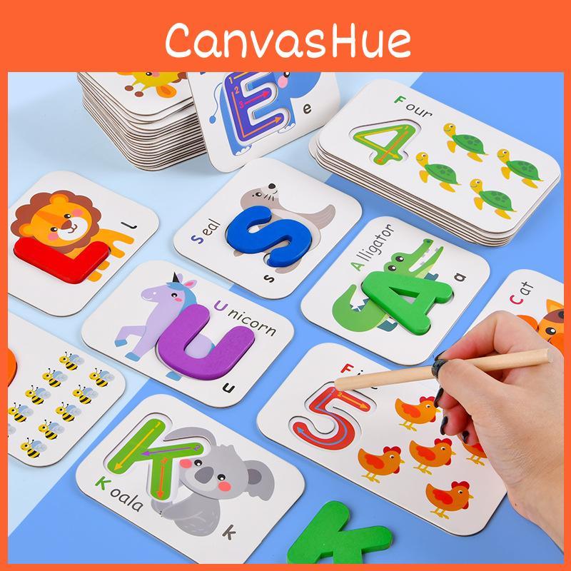 And Wooden Alphabet Number Matching Puzzle For Kids Preschool Education Play