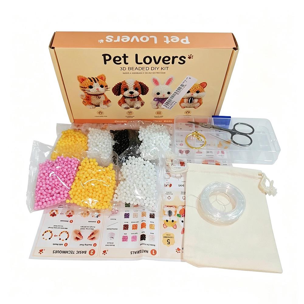 Mignon Design Animal 3D Perlé Kit Petites Perles Kit d'Art en Perles Fait Main Décoration de Maison