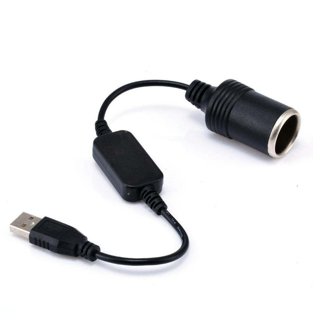 1Pc 5V 2A To 12V 8W USB Car Cigarette Lighter Socket Adapter Male To Female Power Converter for Charging