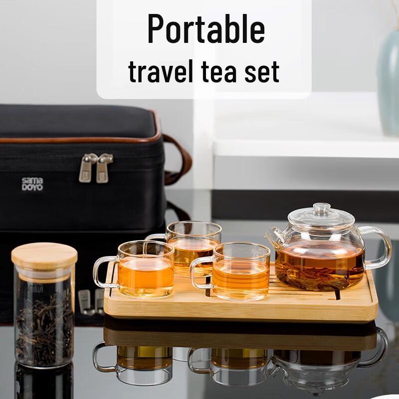 

Portable Glass Travel Tea Set