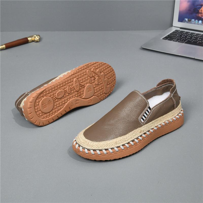 New Fashion Fisherman Loafers New Men's White Genuine Leather Espadrilles Shoes Male Walking Sneakers Footwears Zapatos Hombre