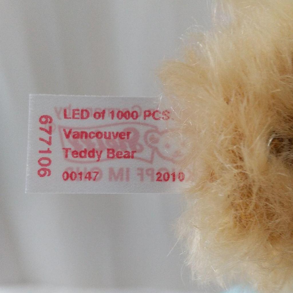 [USED] Steiff Vancouver Teddy Bear Limited Edition