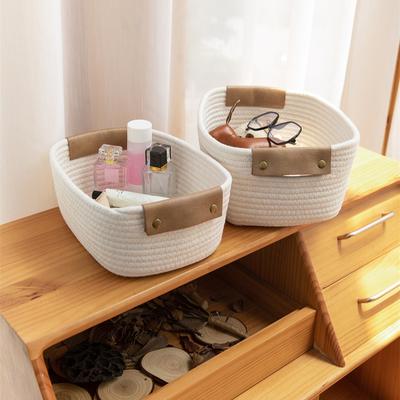 1pcs Eco-Friendly Cotton Rope Desktop Storage Basket Home Living Room Bedroom Cosmetic Snack Toy Organizer Storage Basket