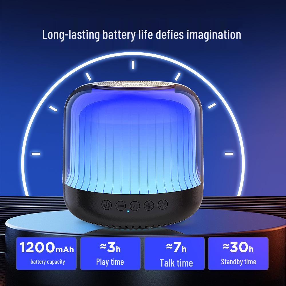 Portable Bluetooth Speaker with Colorful Lights and Card Slot