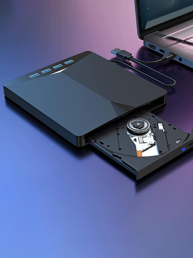 7 In 1 USB3.0 Type-C CD ROM Burner High-Speed CD DVD Burner Reader Player Slim External Mobile Drive CD DVD Burner for Laptop PC