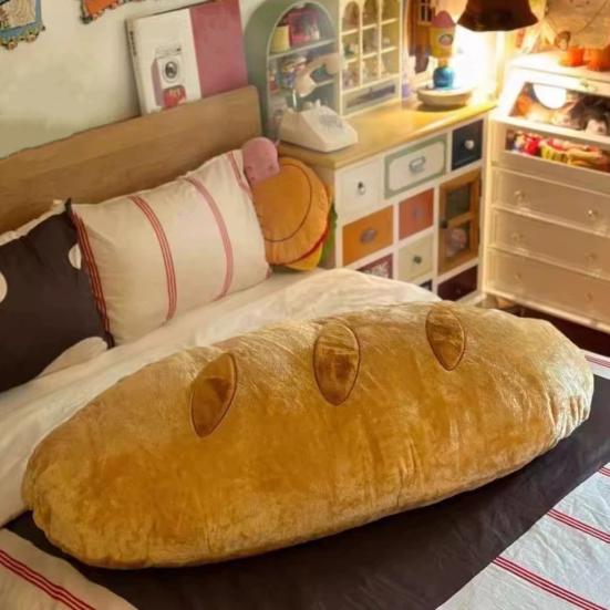 Baguette Pillow Cuddly Stuffed Bread Plush Toy Funny Baguette Shape Throw Pillow Christmas Gift for Girls Boys Sofa Bed Couch Use