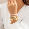Exaggerated cyber style multi-layer round beads stacked wearing jewelry temperament niche personality imitation pearl set bracelet