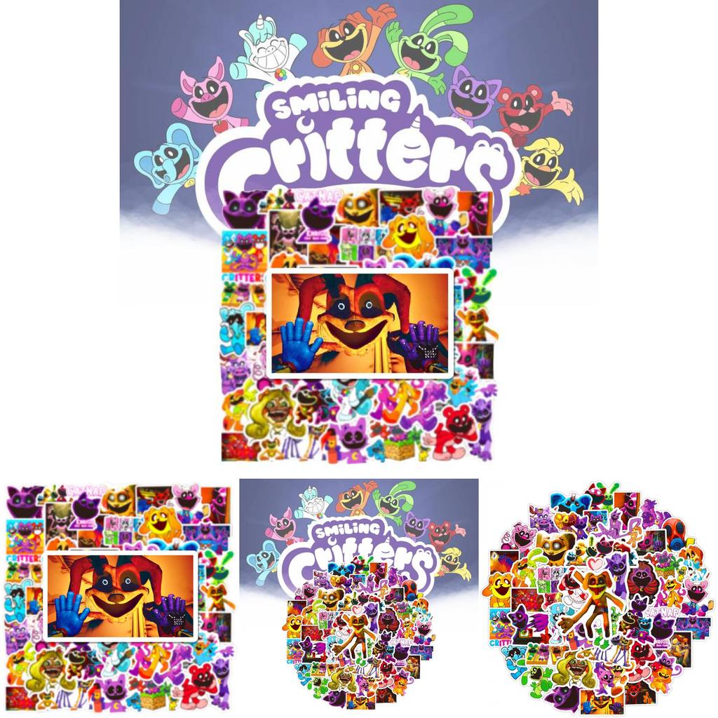 Autocolante Drăguțe cu Animale Smiling Critters de Desene Animate Pentru Mașină, Laptop, Telefon, Frigider, Material PVC Impermeabil