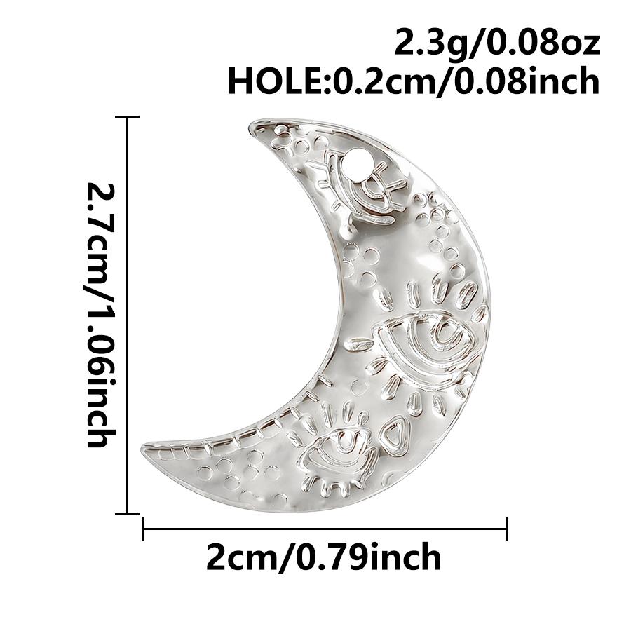 6pcs Fashion Pendant Alien Spaceship Moon Stainless Steel Charms For Jewelry Making Bag Kychain Charm DIY Necklace Earrings Bulk