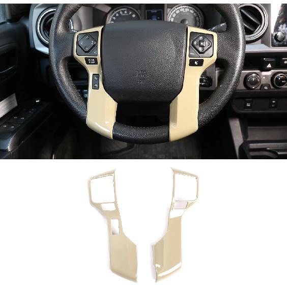 Car Steering Wheel Moulding Chrome Cover Trims Stickers Fit for Toyota Tundra 2014-2021 Tacoma 2016-2022 ABS Steering Wheel Cover Trim