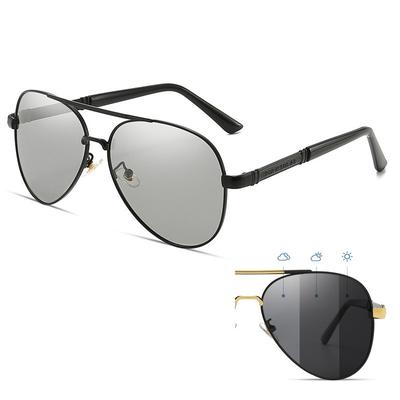 Metal Frame Men Photochromic Polarized Sunglasses Fashion Design Pilot Glasses for Man Male UV400 Anti-glare Driver Driving Sunglasses