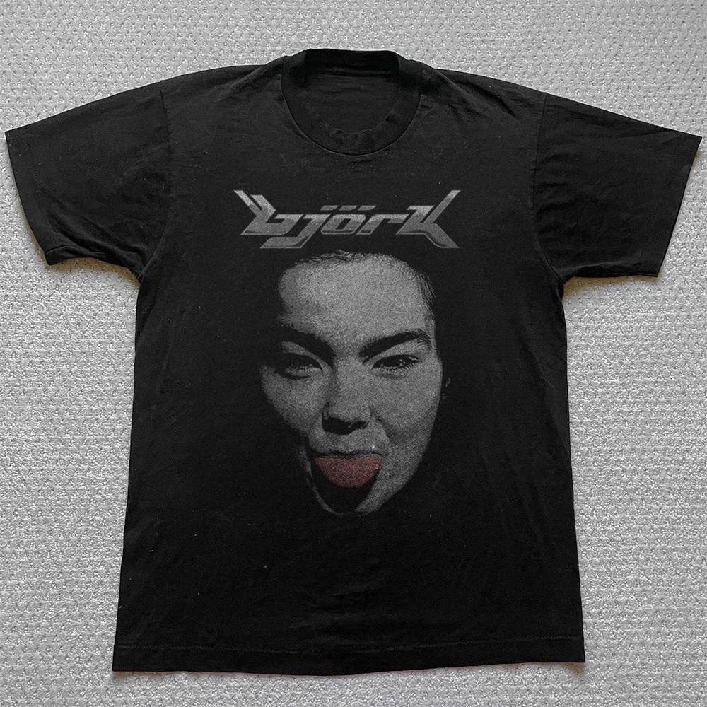 Retro Björk Pop 90er Unisex Schwarzes T-Shirt Größe S-