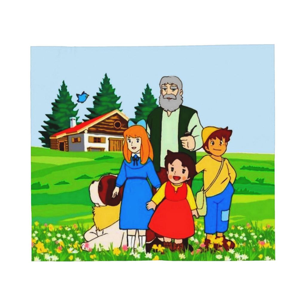 Heidi A Girl of the Alps Blanket Cartoon Anime Flannel Vintage Warm Throw Blankets for Home Textile Decor Car