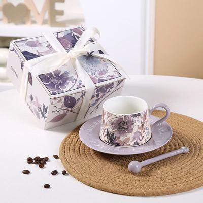 Set Tazza e Piattino da Caffè Lusso Leggero Senso di Alta Qualità Tazza in Ceramica Fiore Gesang Nicchia Regalo Ragazza Tazza da Tè Camelia Pomeridiana