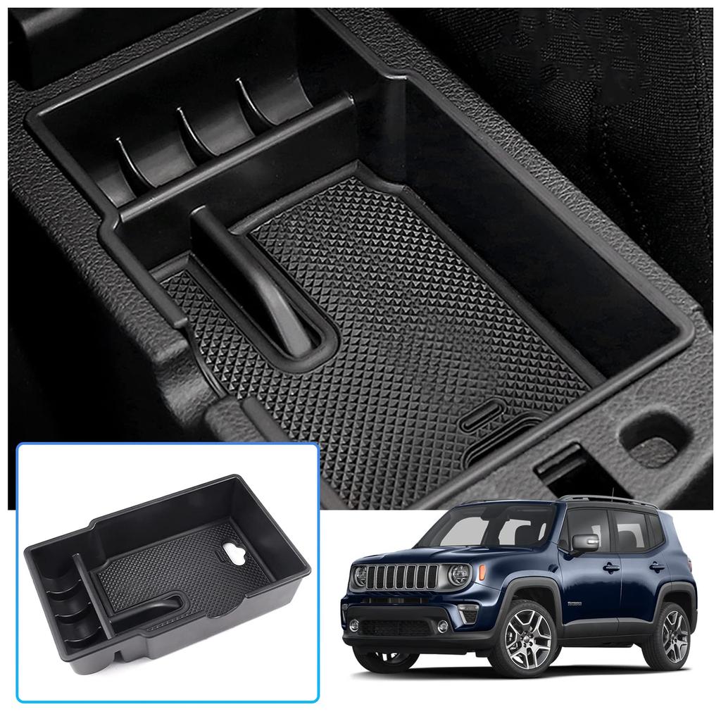 BIXUAN Fiat 500 X Console Box Storage Tray, Armrest Box Organizer Tray with Rubber