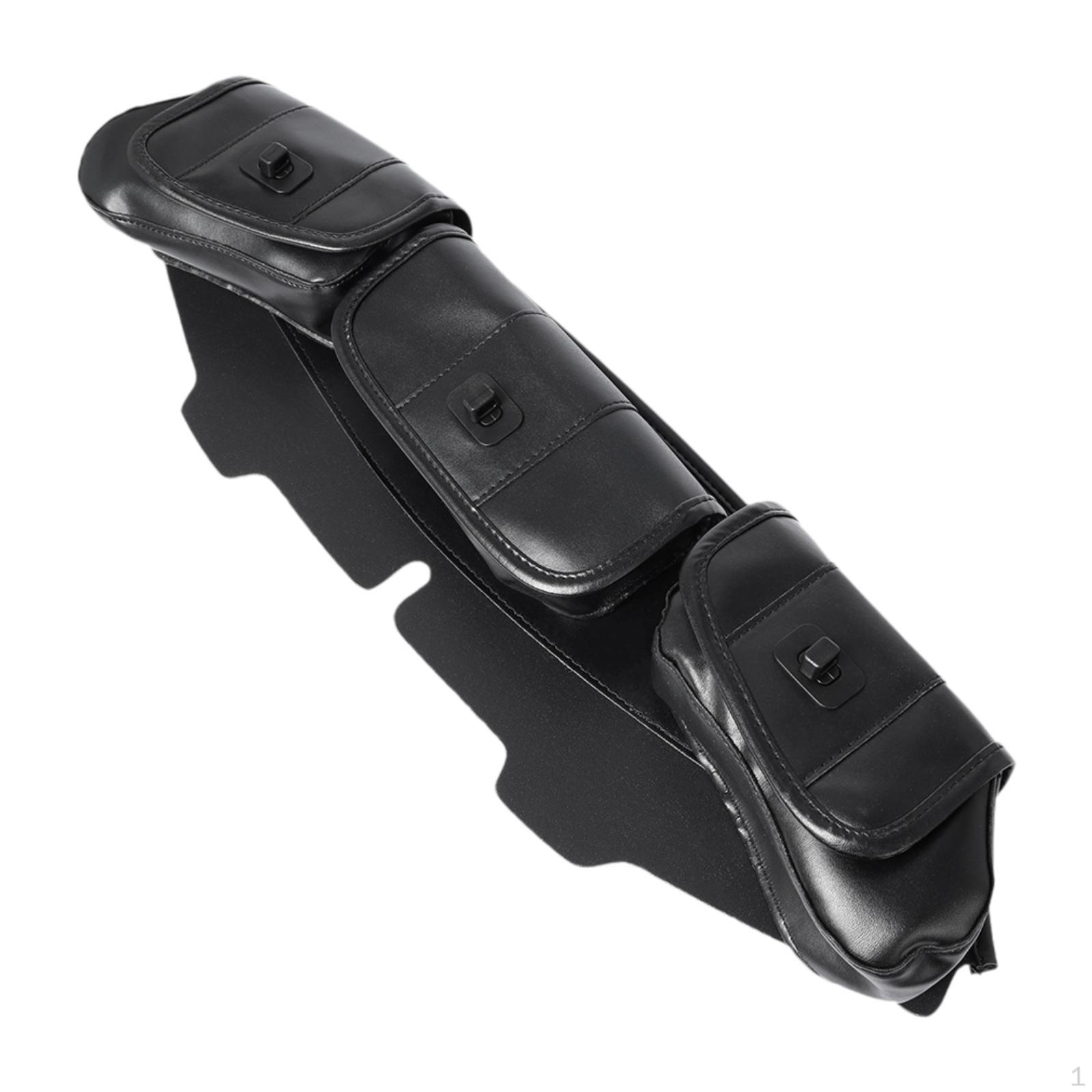 

Motorcycle Windshield Bag, PU Leather Storage Pouch Accessory Premium Professional Easy to Install