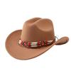 European, American and Western cowboy hats, fashionable and simple woolen top hats, retro chains, ethnic style men's and women's jazz hats