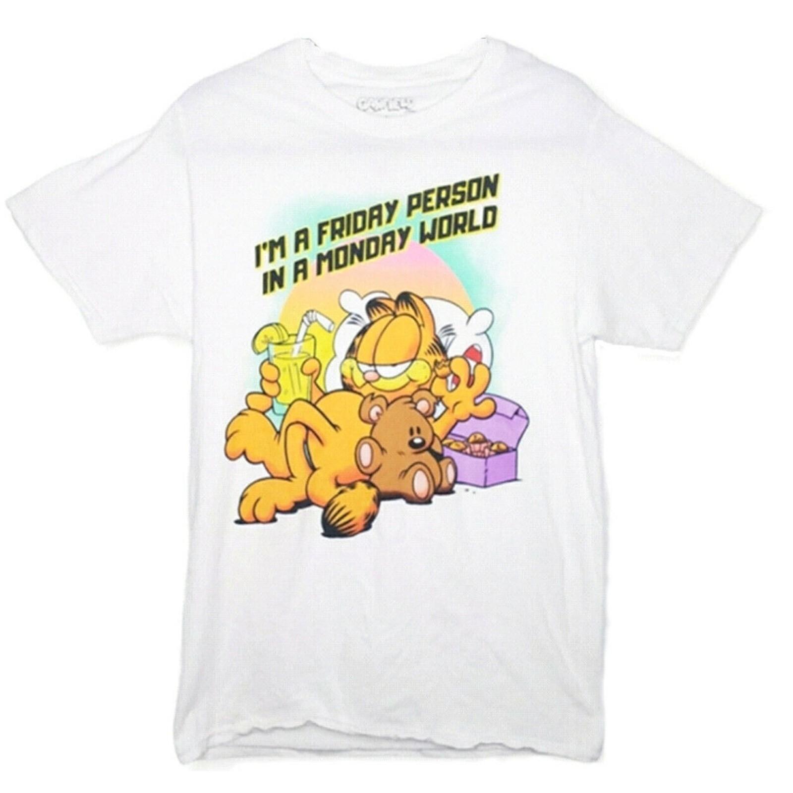 Garfield & Pooky I m A Friday Person In a Monday World Men s T-shirt NEW XXXL