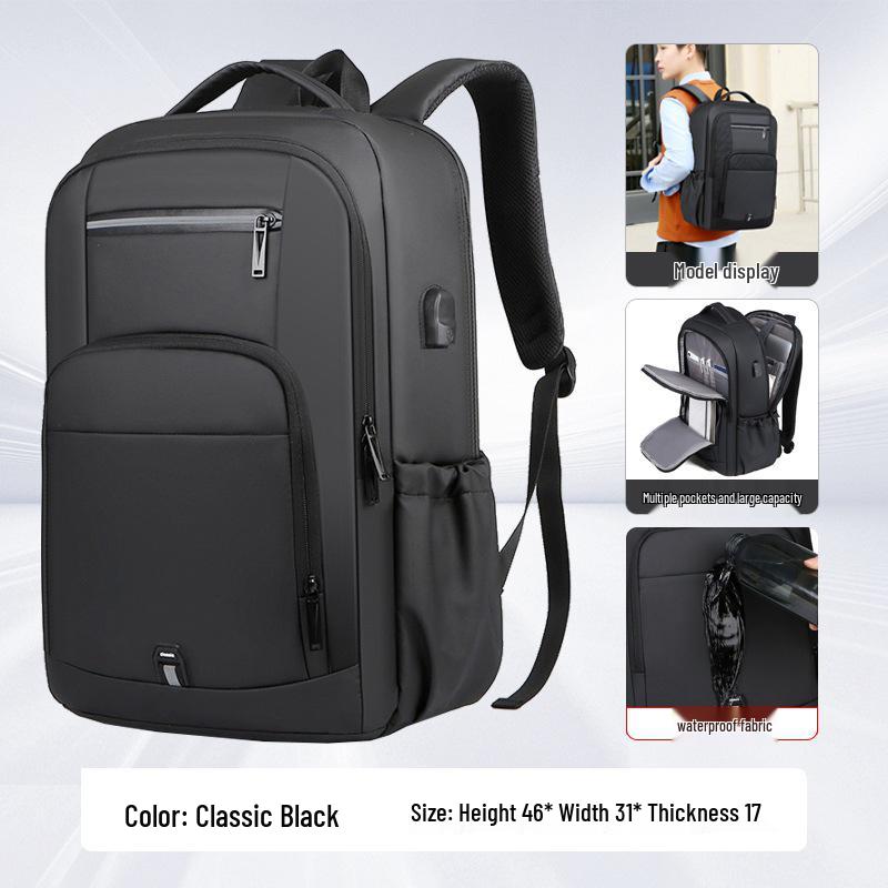 Large-Capacity Men's Backpack, High-End Women's Travel Backpack, Trendy Commuter Schoolbag, Waterproof Laptop Bag