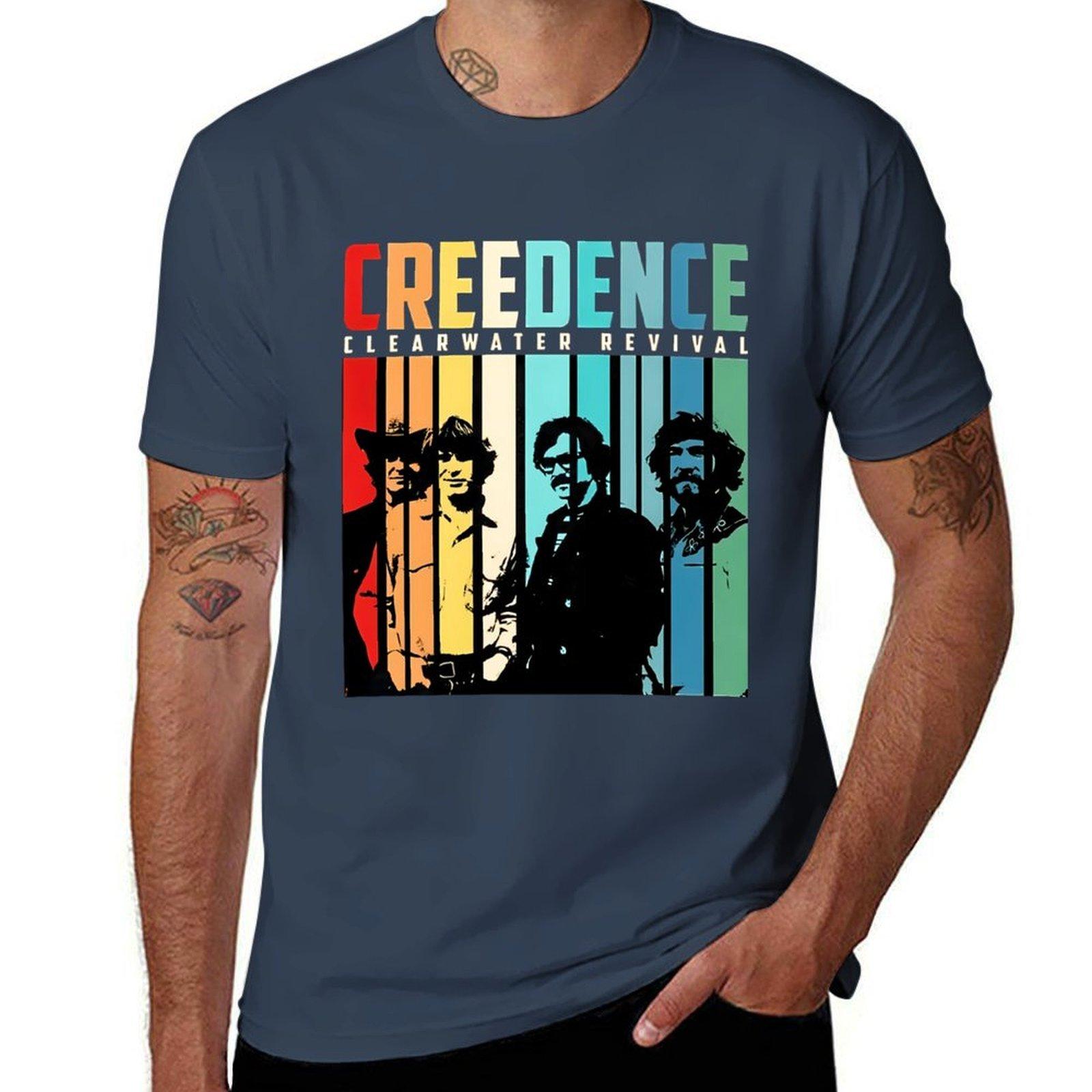 Creedence Clearwater Revivals TShirt Classic Print Short Sleeve Shirt S
