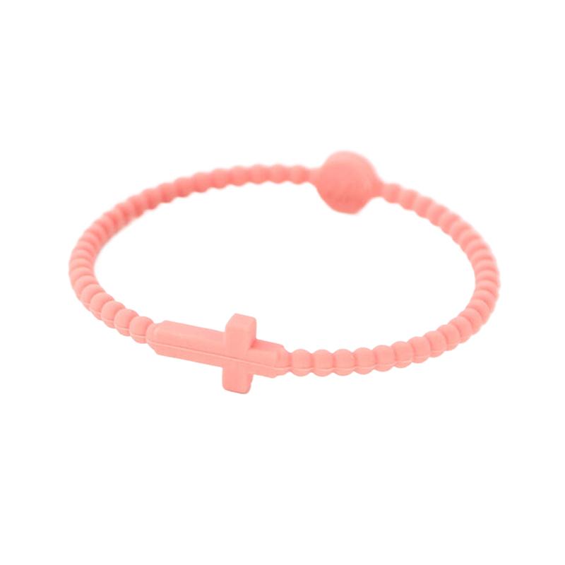 Jesus Bracelets Cross Macaron-Colored Beaded Silicone Bracelets Gifts For Women Men Girls Boys Kids Aldult