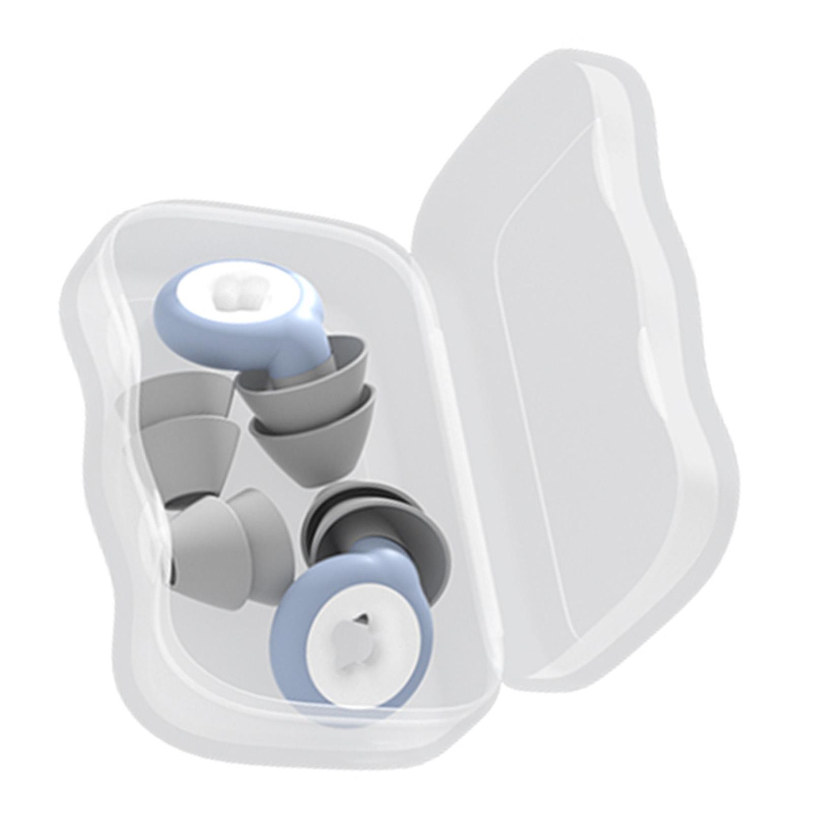 

Noise Cancelling Ear Plug Silicone Reusable Portable Sound Blocking Ear Plug for Sleeping Blue синий