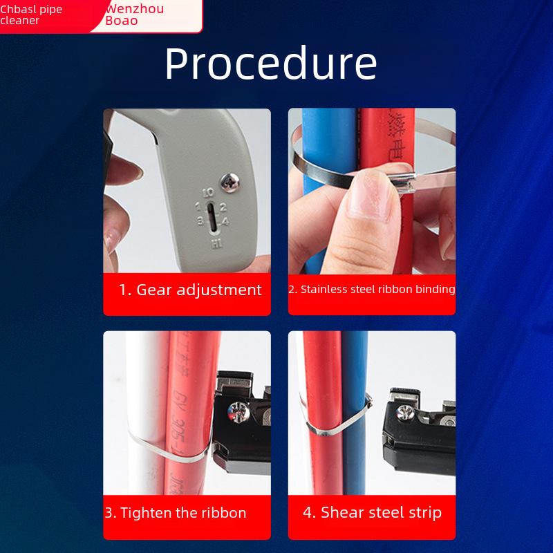 Halbautomatische Kabelbinderpistole und -schneider aus Edelstahl