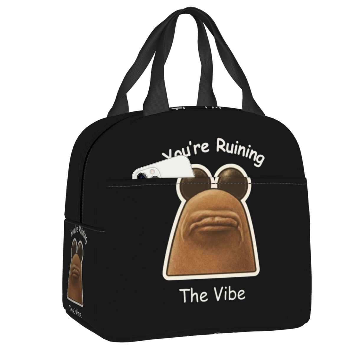 Custom Marcus The Worm You re Ruining The Vibe Insulated Lunch Bag Women Resuable Thermal Cooler Lunch Tote Office Picnic Travel 22x20x13cm