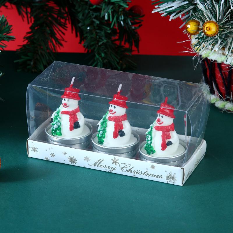 Christmas Eve Candle Set: Old Man, Tree, Snowman Ornaments for Romantic Candlelight Dinner & Christmas Decorations