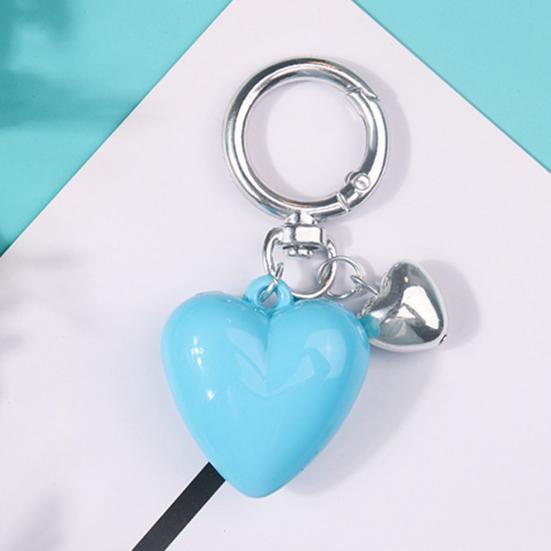 Keychain Pendant Metal Spring Buckle Smooth Open Close Mini Glossy Resin Heart Charm Key Chain Keys Bags Car