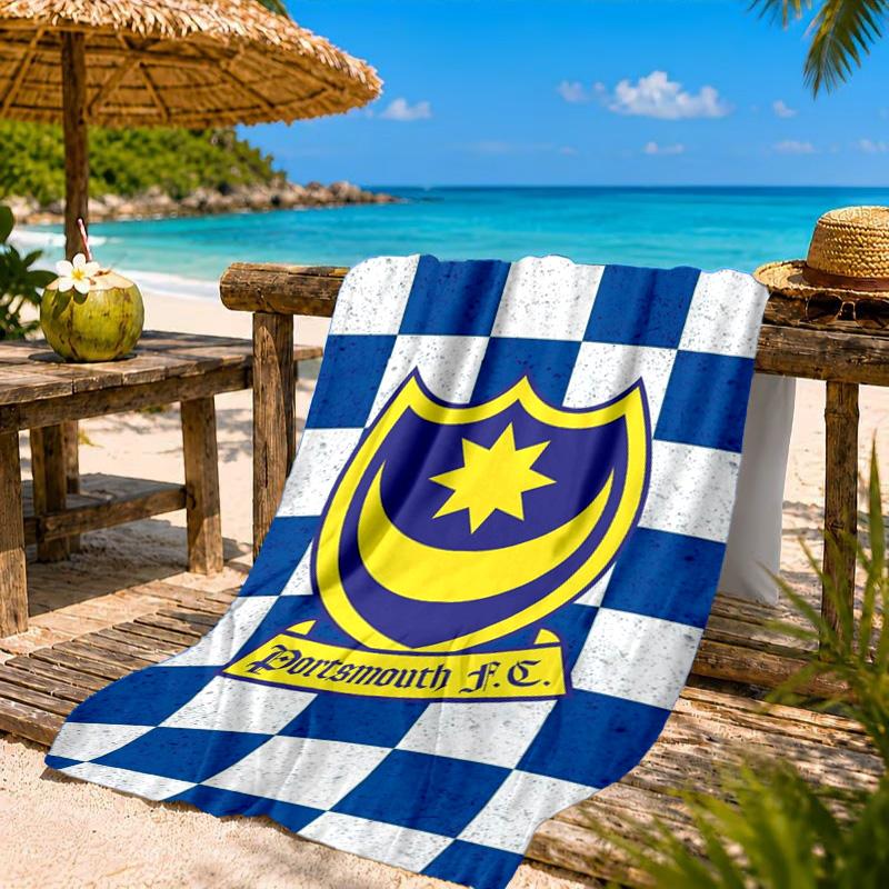 Asciugamano da Spiaggia in Microfibra con Stemma FC Ports, Morbido e Assorbente, Asciugatura Rapida, Ideale per Viaggi Estivi, Essenziale per la Spiaggia, Piscina