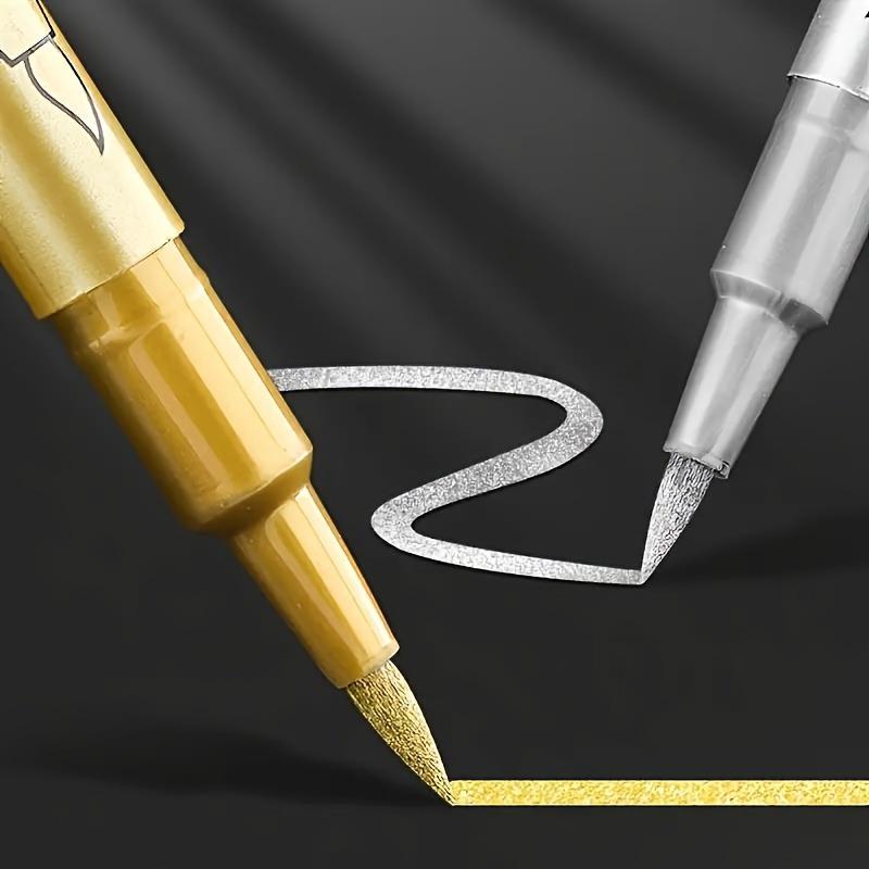 

2pcs Golden and Silvery markers are waterproof and suitable for DIY crafts, resin artworks and office supplies.