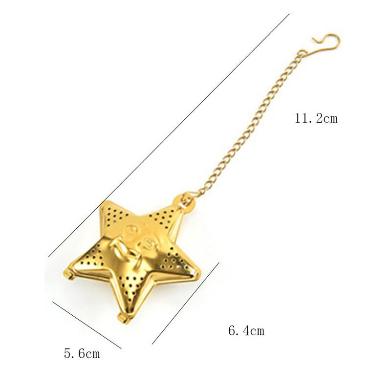 Star Shaped Tea Mesh Infuser,Stainless Steel Tea Infuser Teapot Tray Spice Tea Strainer Herbal Filter Teaware Accessories