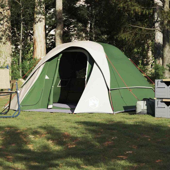 Green Waterproof 4-Person Cabin Camping Tent