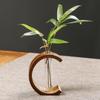 Kreative handgefertigte Bambus-Zen-Vase: Kleines hydroponisches Blumenarrangement