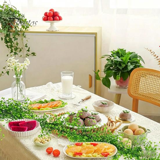 Scary Holiday Table Centerpiece 1.8M Artificial Ivy Vines, Halloween Garland Hanging Plastic Leaves Vine, UV Resistant Multicolored Seasonal