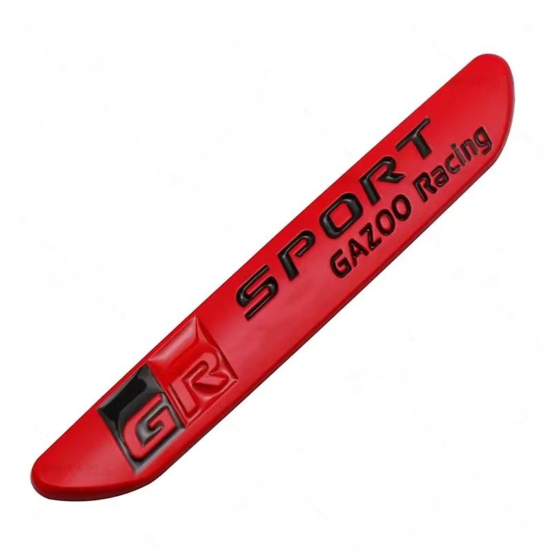 

1Pc 3D Metal GR Sport Gazoo Racing Side Fender Emblem Rear Boot Trunk Badge Sticker High-Quality Car Accessories червоний