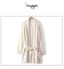 Autumn-Winter Cashmere Knit Women's Long Sleeve Loose Cardigan with Belt