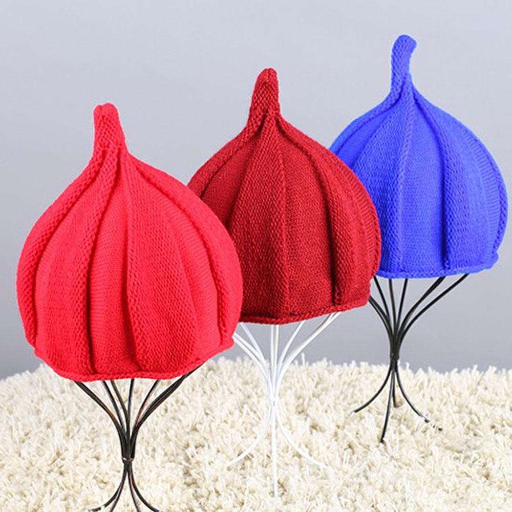 

Забавные теплые зимние детские остроконечные шапки с витыми цветами и ветряной мельницей, вязаные шерстяные шапки