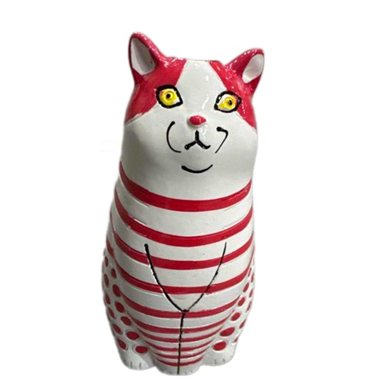 Harzvase Handwerk mit Katzendesign