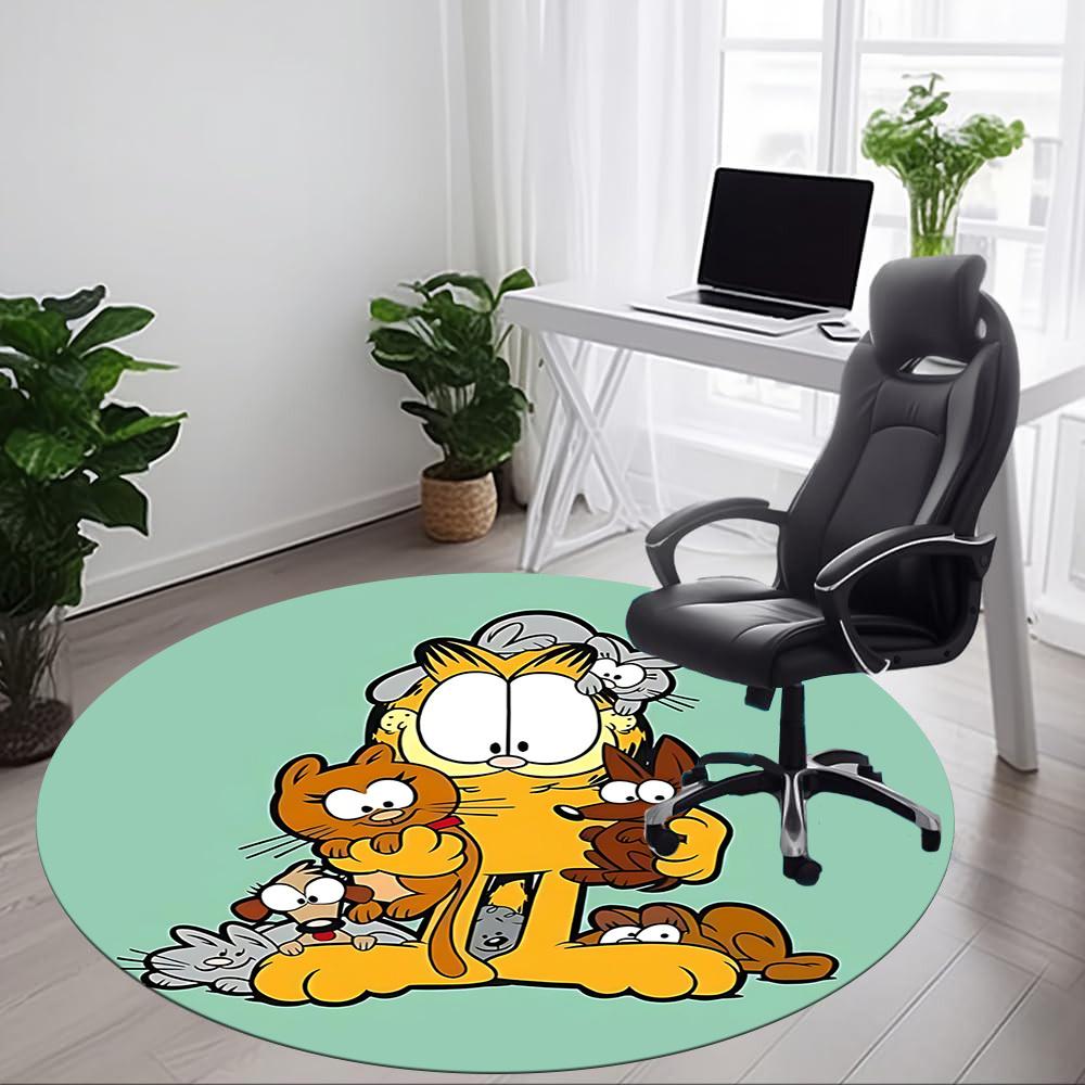 1pc Garfield Pets Office Round Area Rug, Bedroom Living Room Home Decor, Room Deco, Offic a1016150